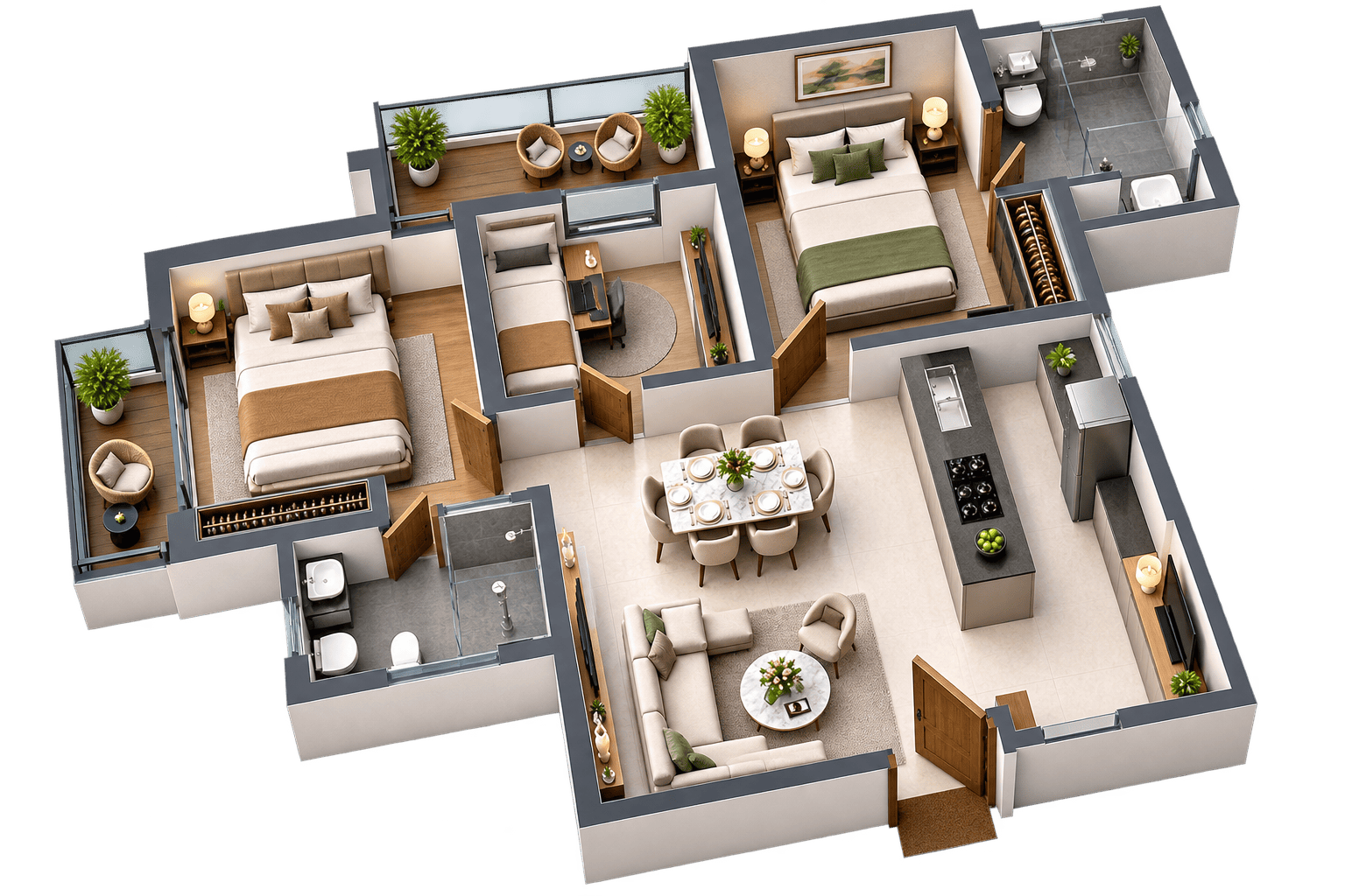 2.5 BHK Floor Plan