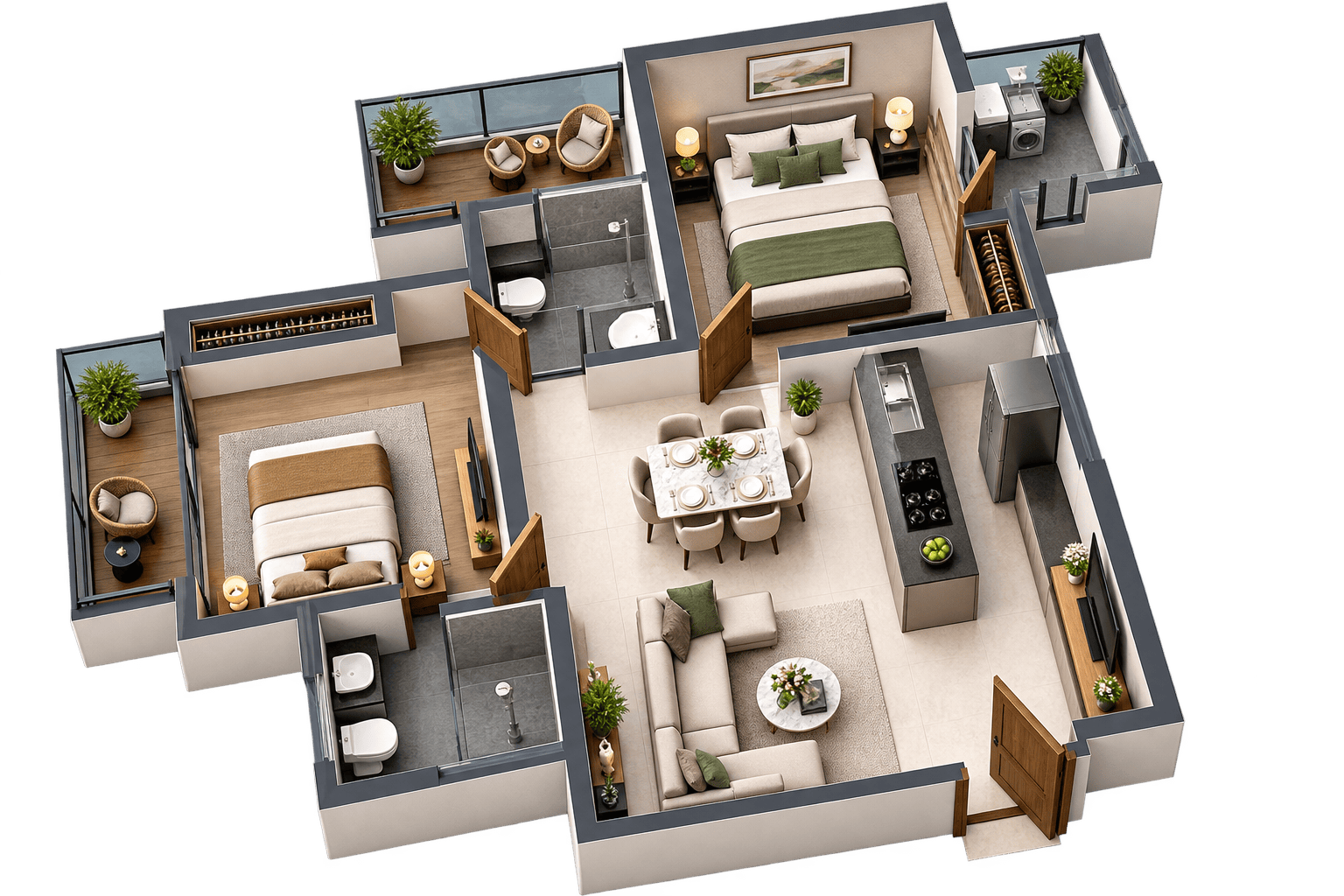 2 BHK Floor Plan