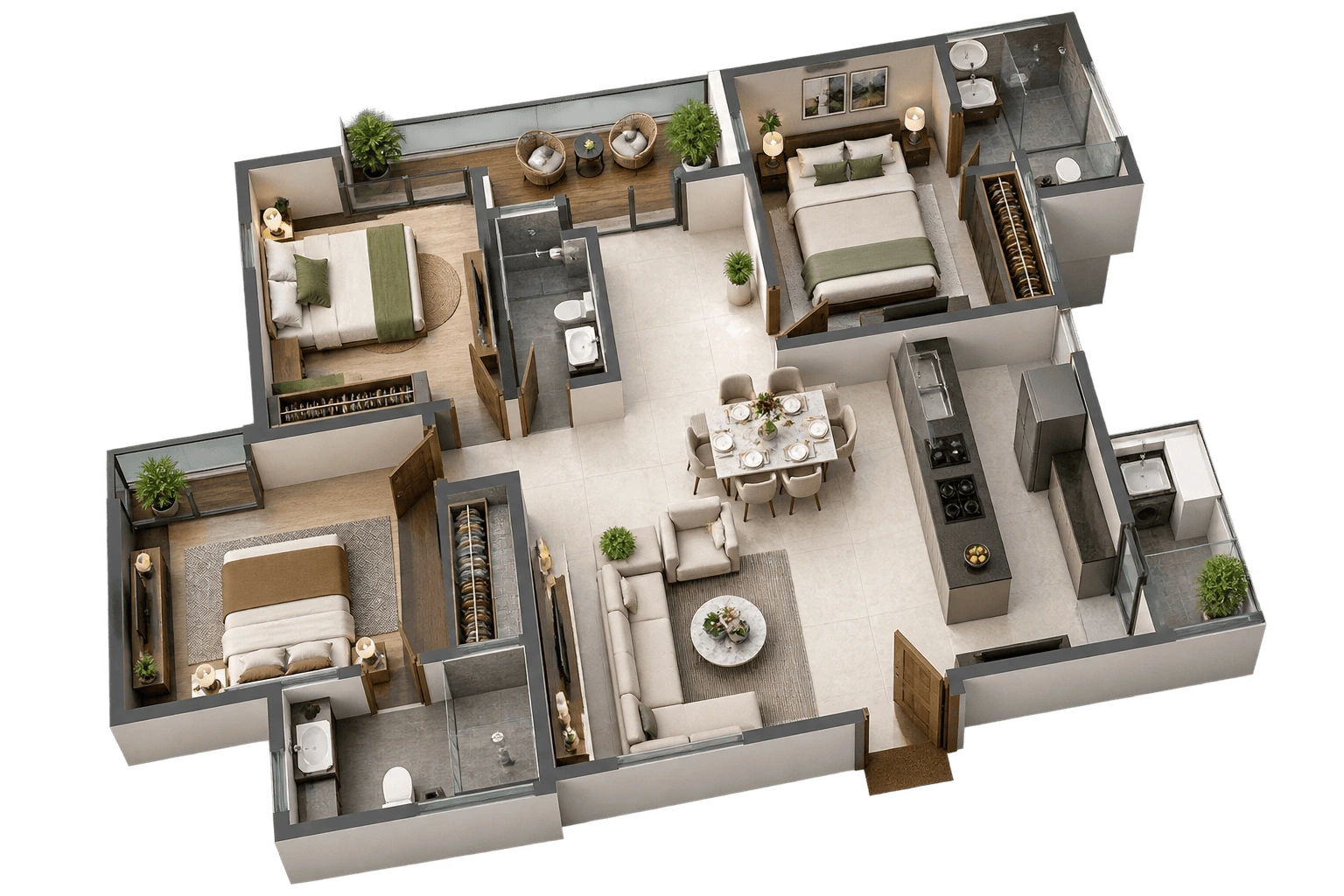 3 BHK Floor Plan