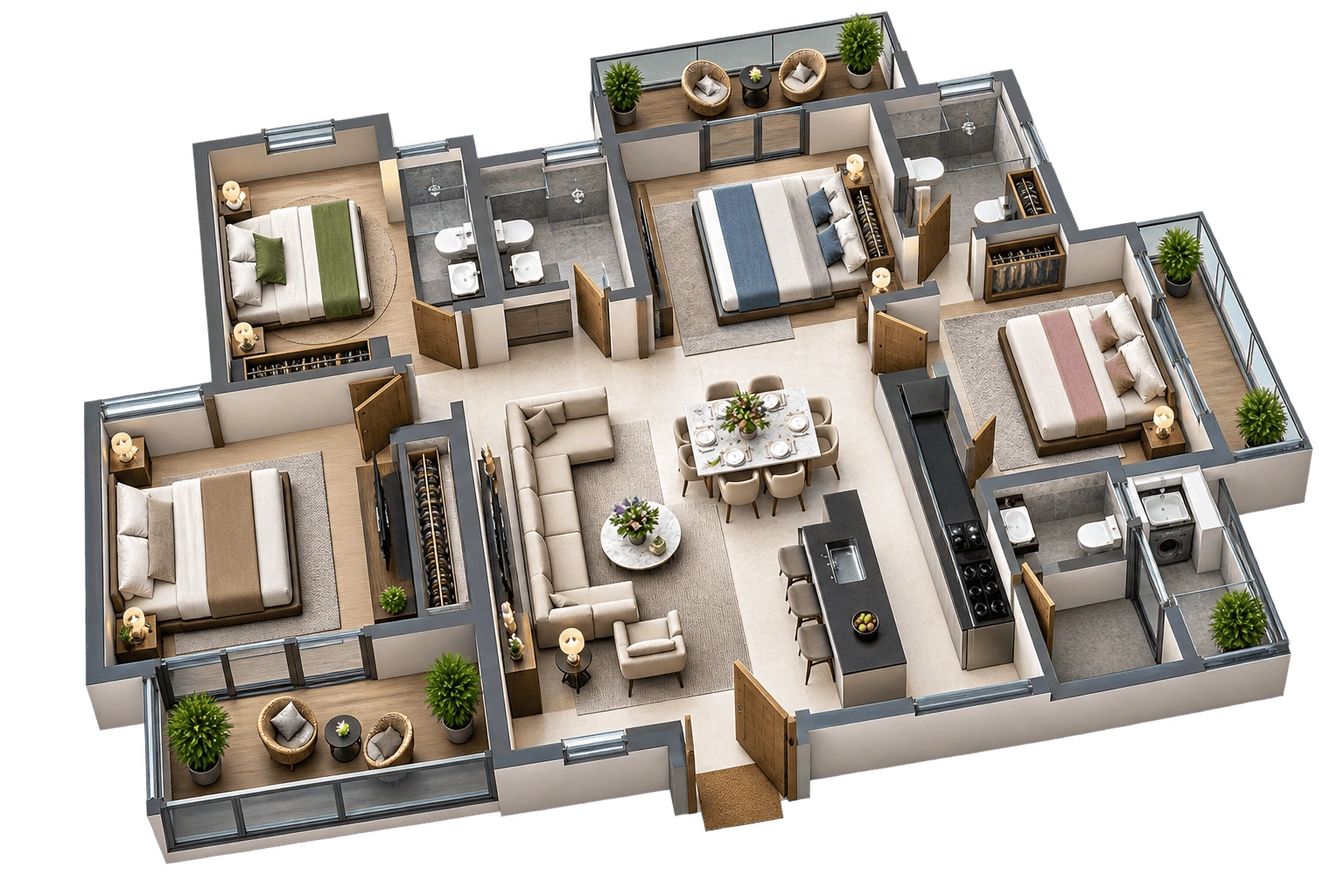 4 BHK Floor Plan